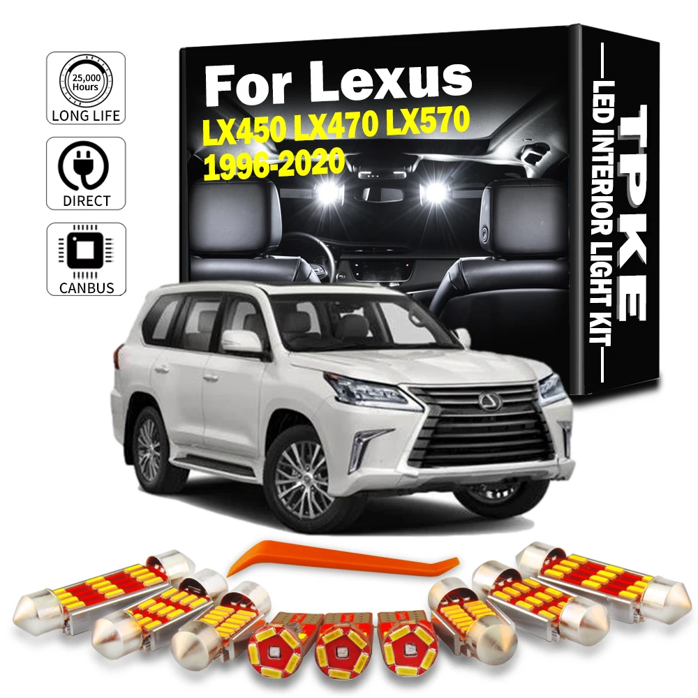 

TPKE For Lexus LX 450 470 570 LX450 LX470 LX570 1996-2020 Canbus Vehicle Car LED Interior Light Kit Map Dome License Plate Lamp