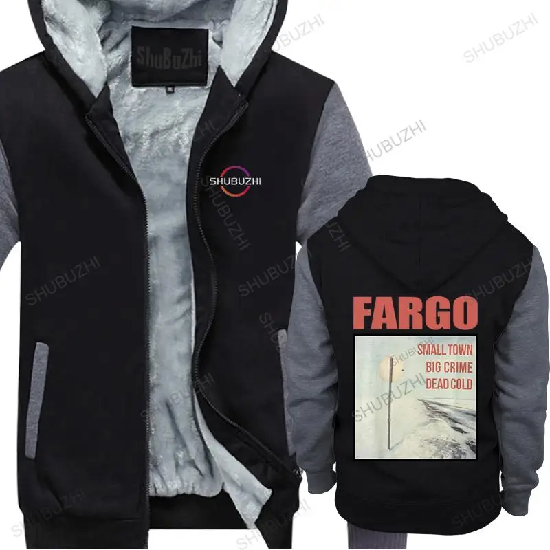 

Man winter black zipper thick hoodies cotton new FARGO SMALL TOWN BIG CRIME DEAD COLD casual cool warm hoody homme fleece hooded