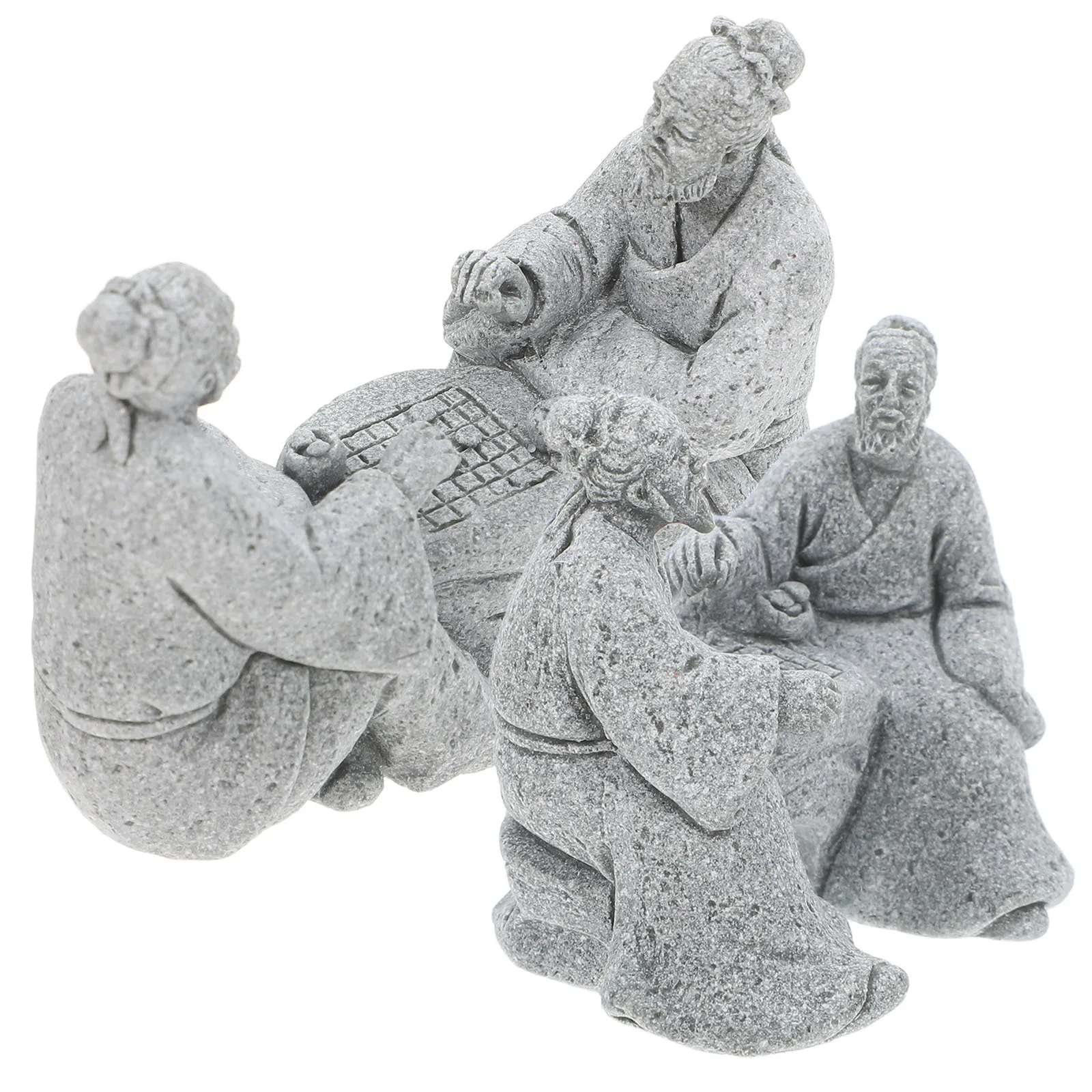 

2Pcs Stone Table Chess Decorative Ornament Creative Shape Miniature Landscape Craft Home Desktop Bonsai Garden Statue