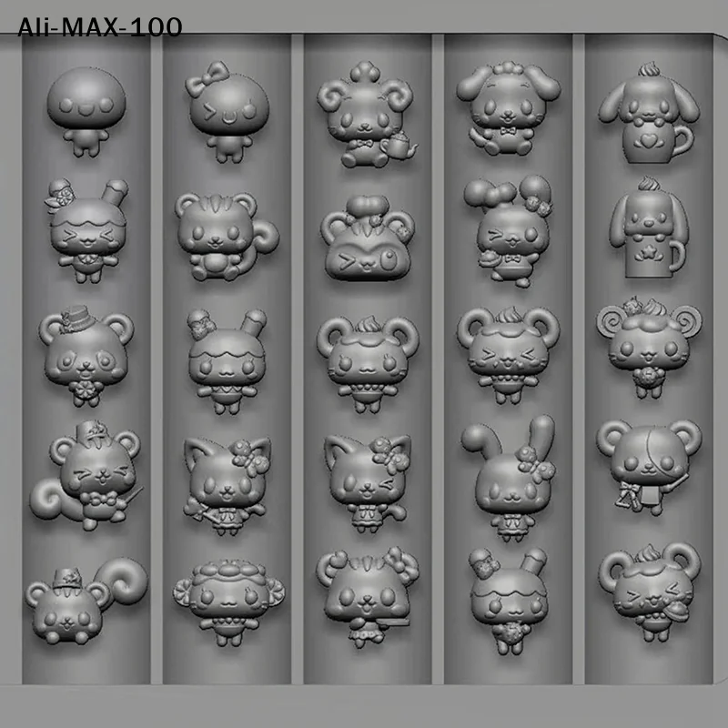 【MA3】3D Silicone Nail Art Molds Cartoon Animal Rabbit Cat Dog Design DIY Nail Art Decorations Transparent Manicure Template