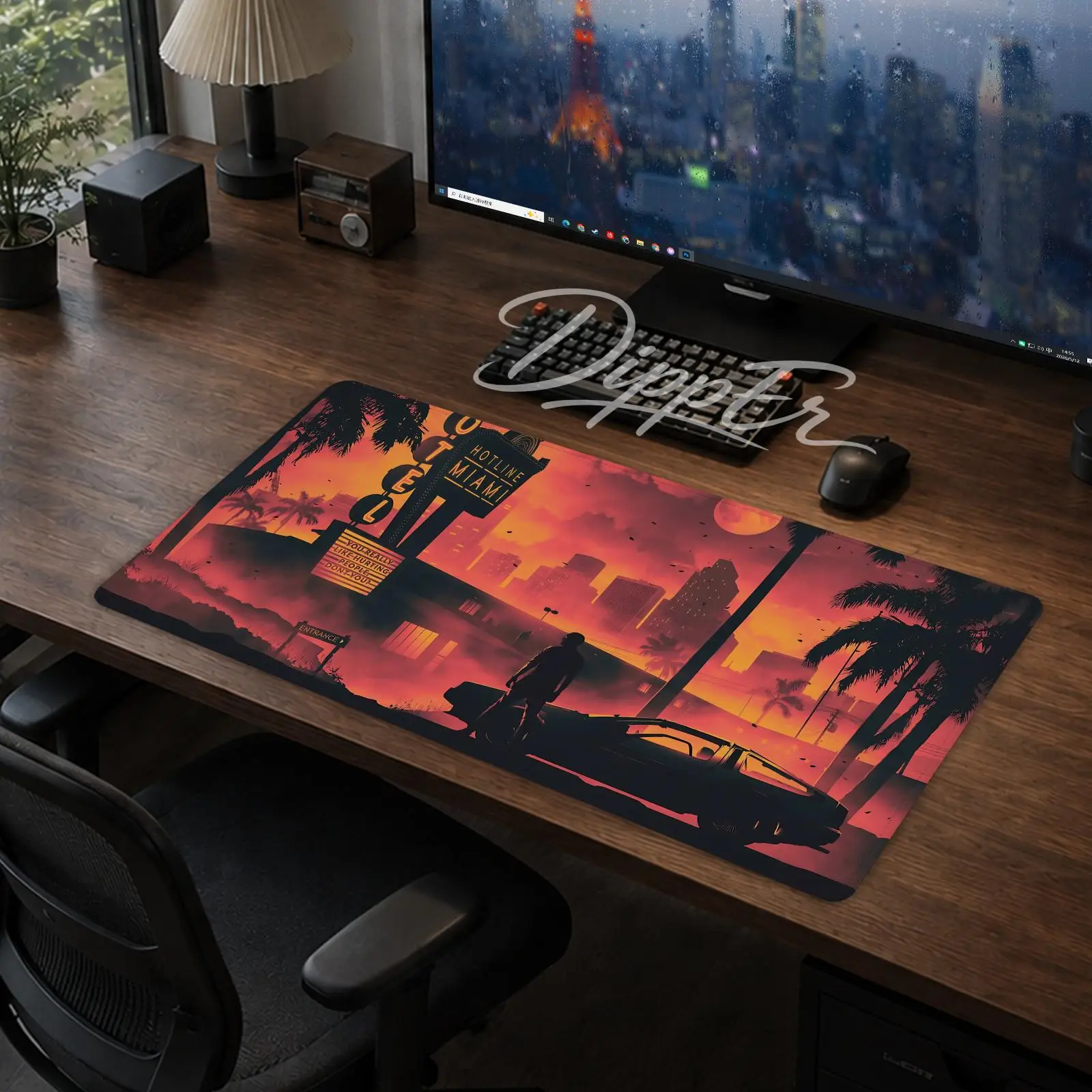 Hotline Miami Mouse Pad Gaming office Desk Mat Non-slip Large Mousepad DIY Keyboard Pad stitched edge rubber base