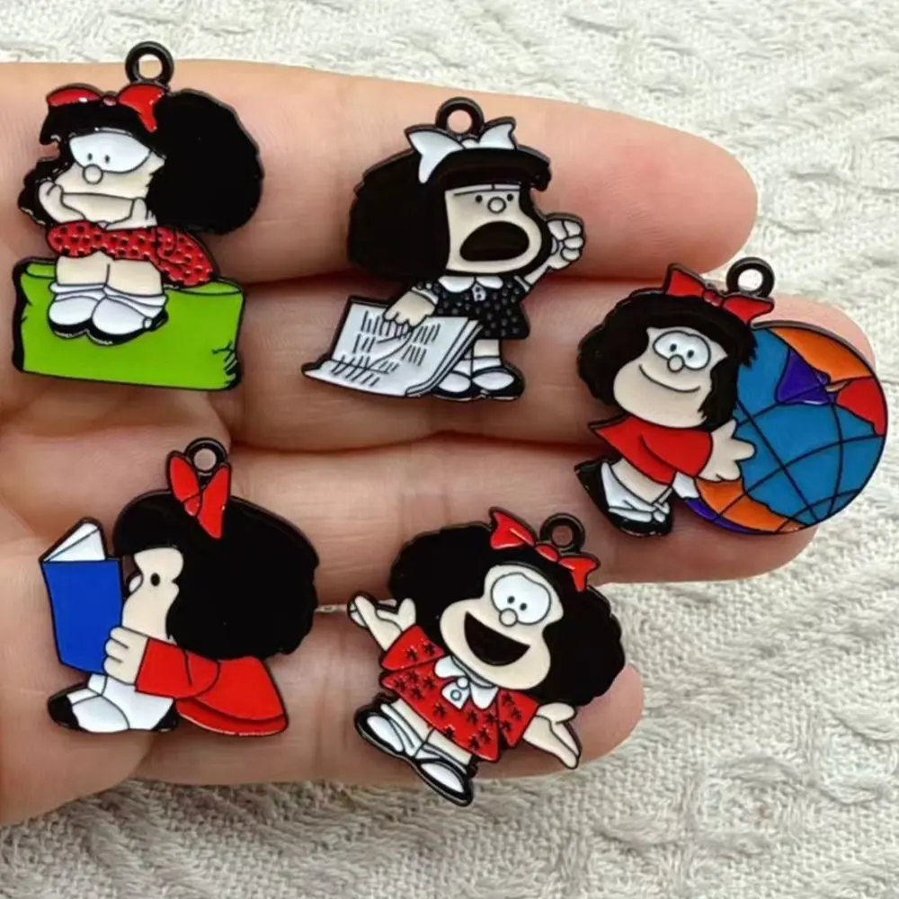

10pcs cartoon girl metal Charm Jewelry Making Earring Necklace Bracelet Pendant Phone DIY Accessories
