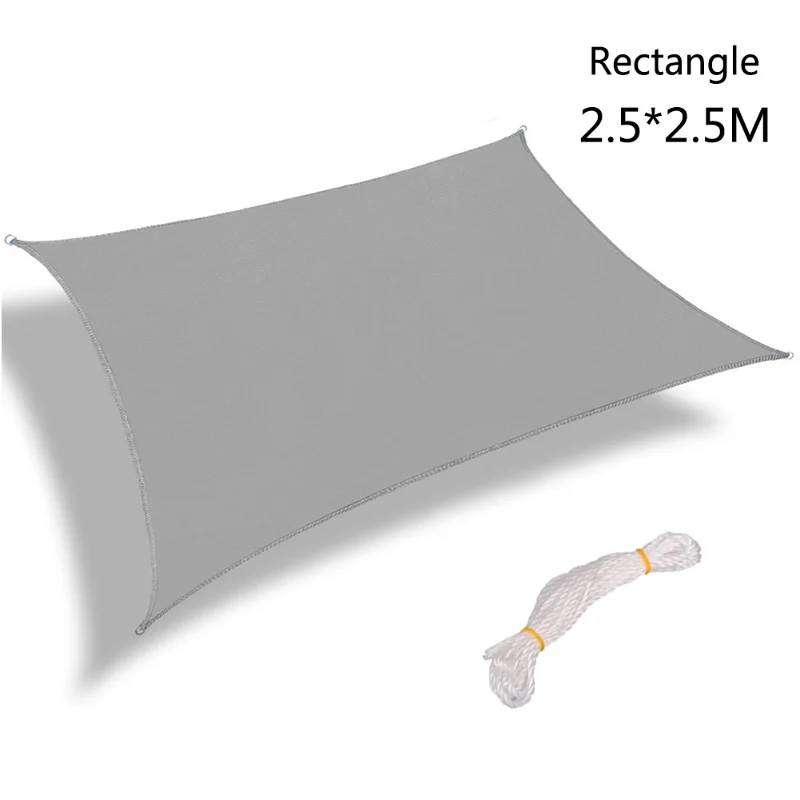 Sail Shade Rectangle Blue Polyester Oxford Cloth Sun Shade Sail For Backyard Yard Deck Patio Garden 2.5x2.5m