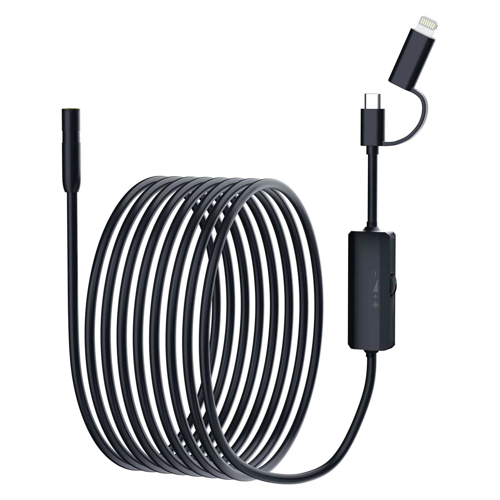 8-mm-Endoskopkamera für iPhone, iPad, iOS und Android Typ-C mit LED-Licht, IP67, Endoskop-Industrieinspektionskamera mit halbstarrem Kabel