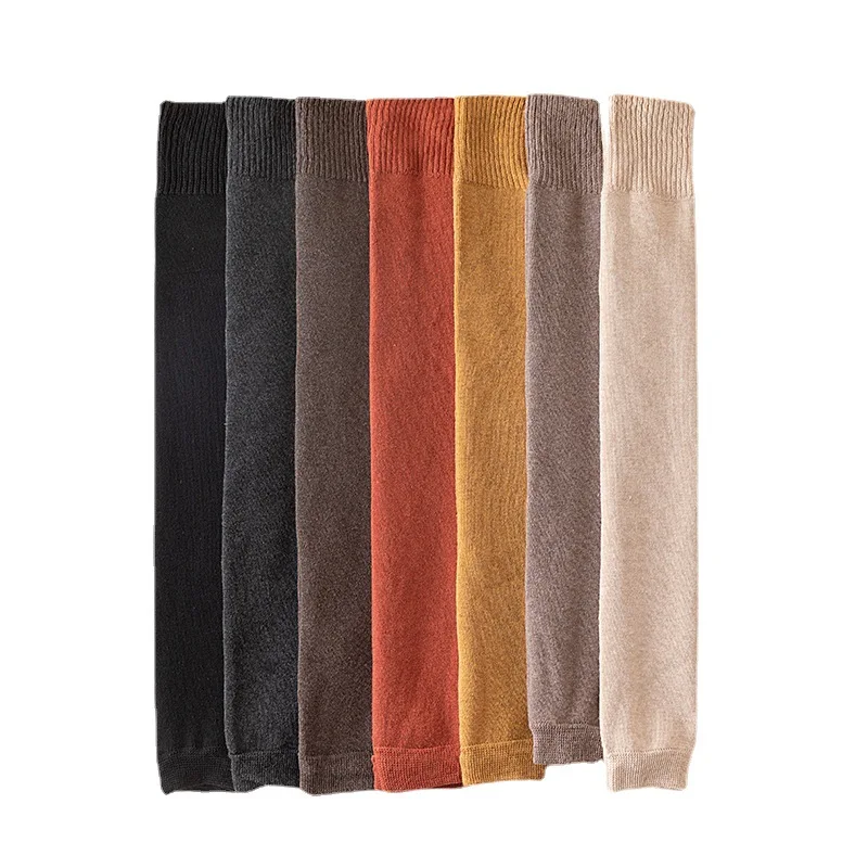1 Pair of Soft Solid Color Knit Knee Guards Winter Elastic Leg Protection Casual Knee High Socks for Cold Weather image 2