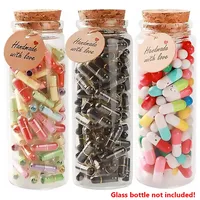 500/100Pcs Mini Black Message Capsule in Bottle Colorful Pill Love Message Envelope Letter Wish Bottle For Party Valentine Gift