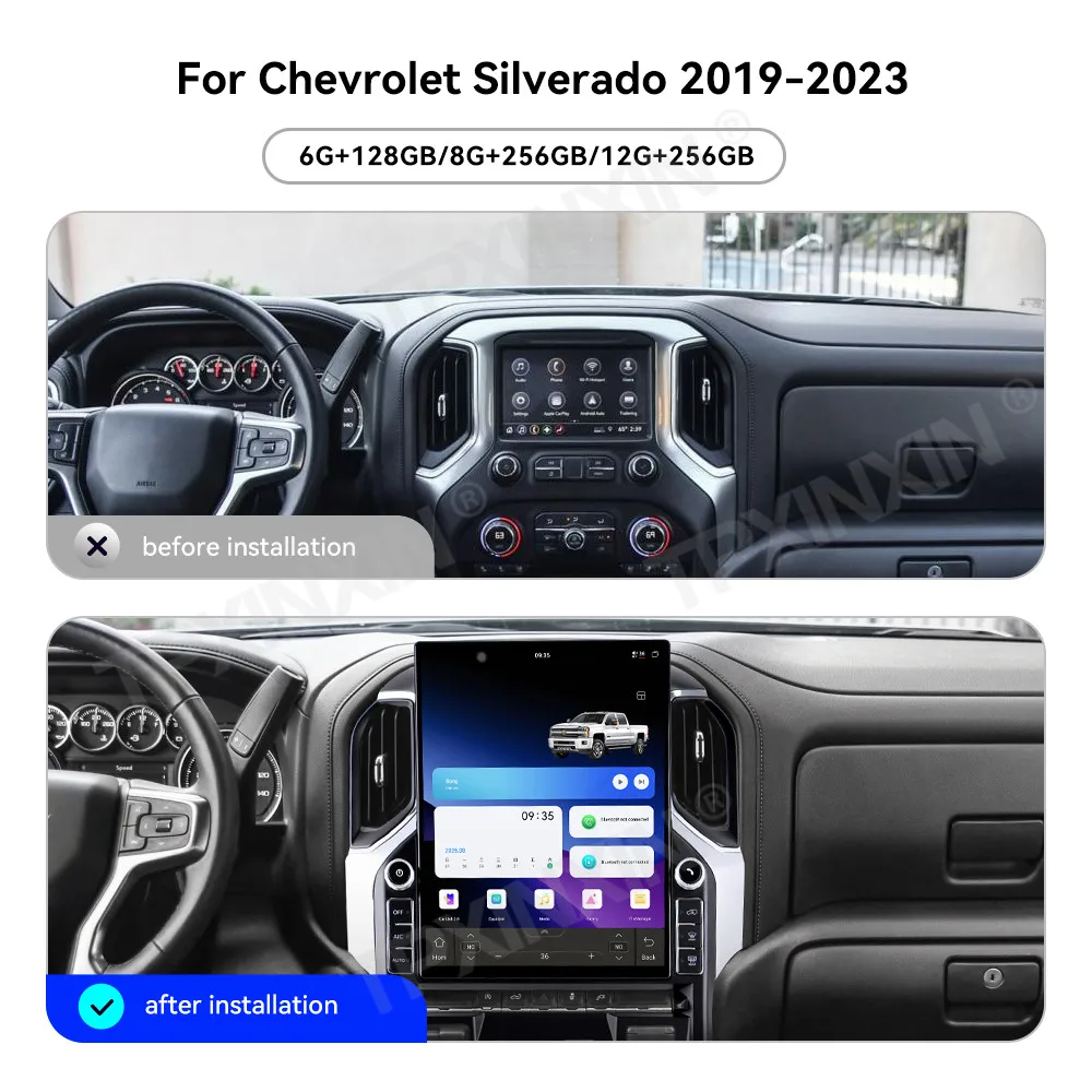 16.2 4K Android 15 For GMC Sierra Denali Chevrolet Silverado 2019-2025 Car Radio Carplay Car Radio GPS Navigation Multimedia