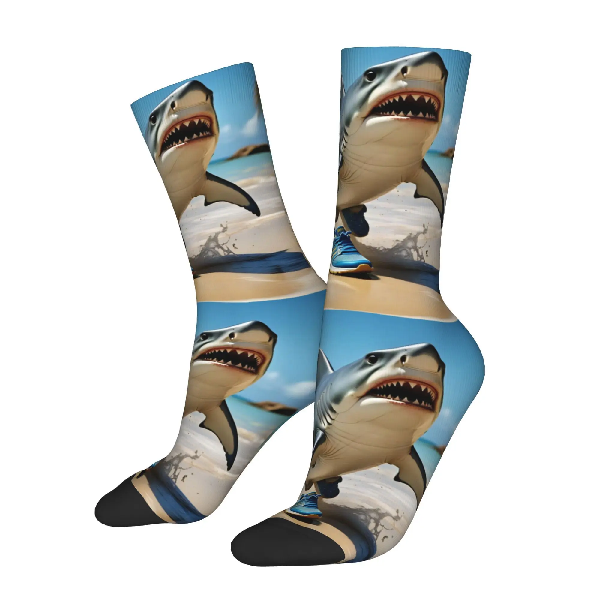 

Funny Sock for Men Shark Italian Brainrot Hip Hop Harajuku Happy Breathable Pattern Printed Crew Sock Novelty Gift