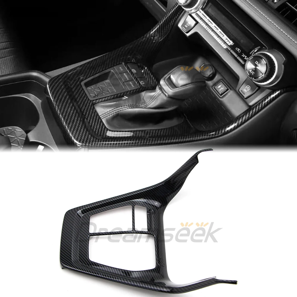 Interior Central Gear Shift Box Panel Cover Frame Bezel Trim For Toyota RAV4 XA50 2019 2020 2021 2022 2023 Carbon Fiber Look