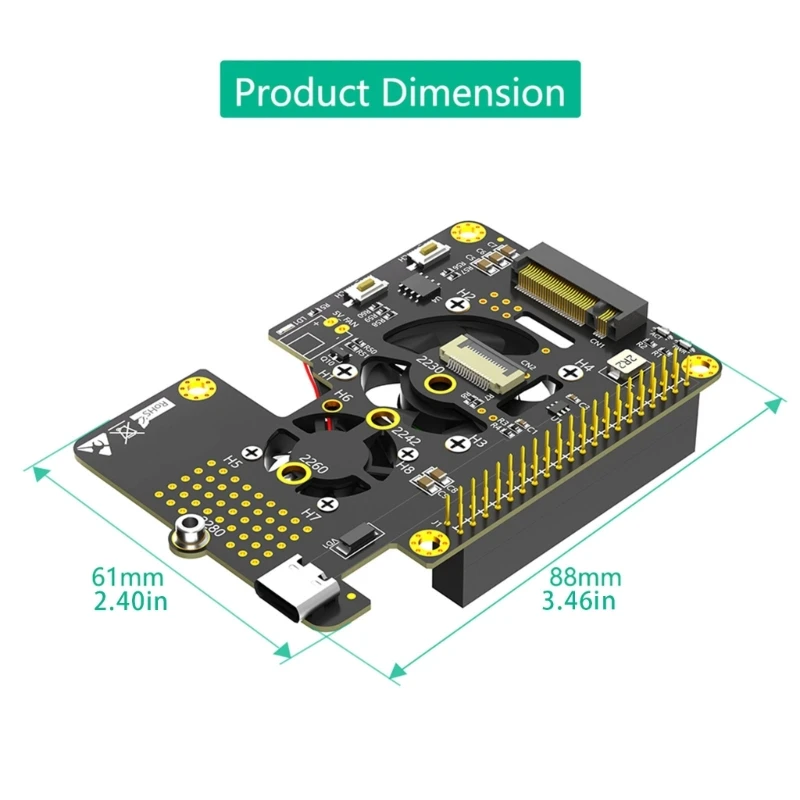 Scheda espansione NVME a PCIE 652F Convertitore NVME PCIExpress efficiente con due ventole raffreddamento Efficiente del