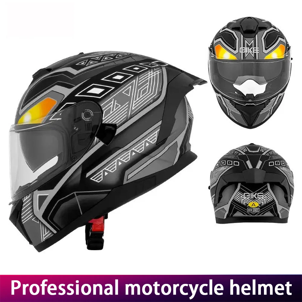 

Мотоциклетный шлем унисекс с сертификацией DOT ECE, с двойным зеркальным визором, полнолицевой, в гоночном стиле, универсальный для всех сезонов, двойной шлем.