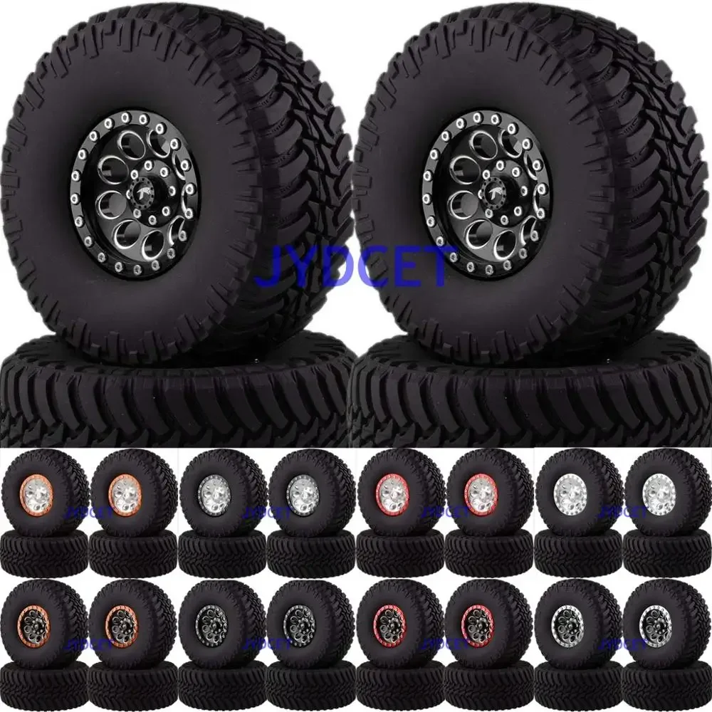 

4P 2.2" Beadlock Wheel Rims Hub &130mm Tires Tyre for RC 1/10 Climbing Rock Crawler AXIAL TRX4 Tamiya HPI 90056 90053