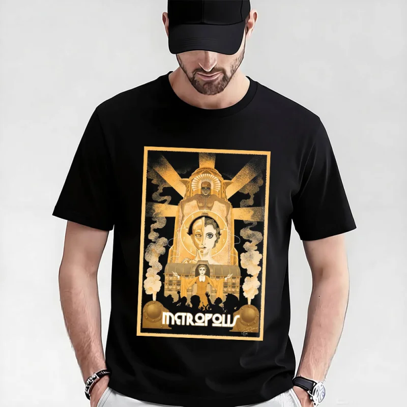 

Fritz lang Germany Movie Metropolis Maria t shirt 0521 Cyberpunk Sci-fi Robot Graphic shirt Short Sleeve All size Tee S-6XL