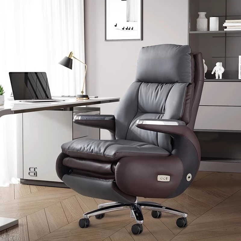 Boss Ergonomic Office Chair Leather Design Footrest Back Support Office Chair Arm Swivel Cadeiras De Escritorio Furniture