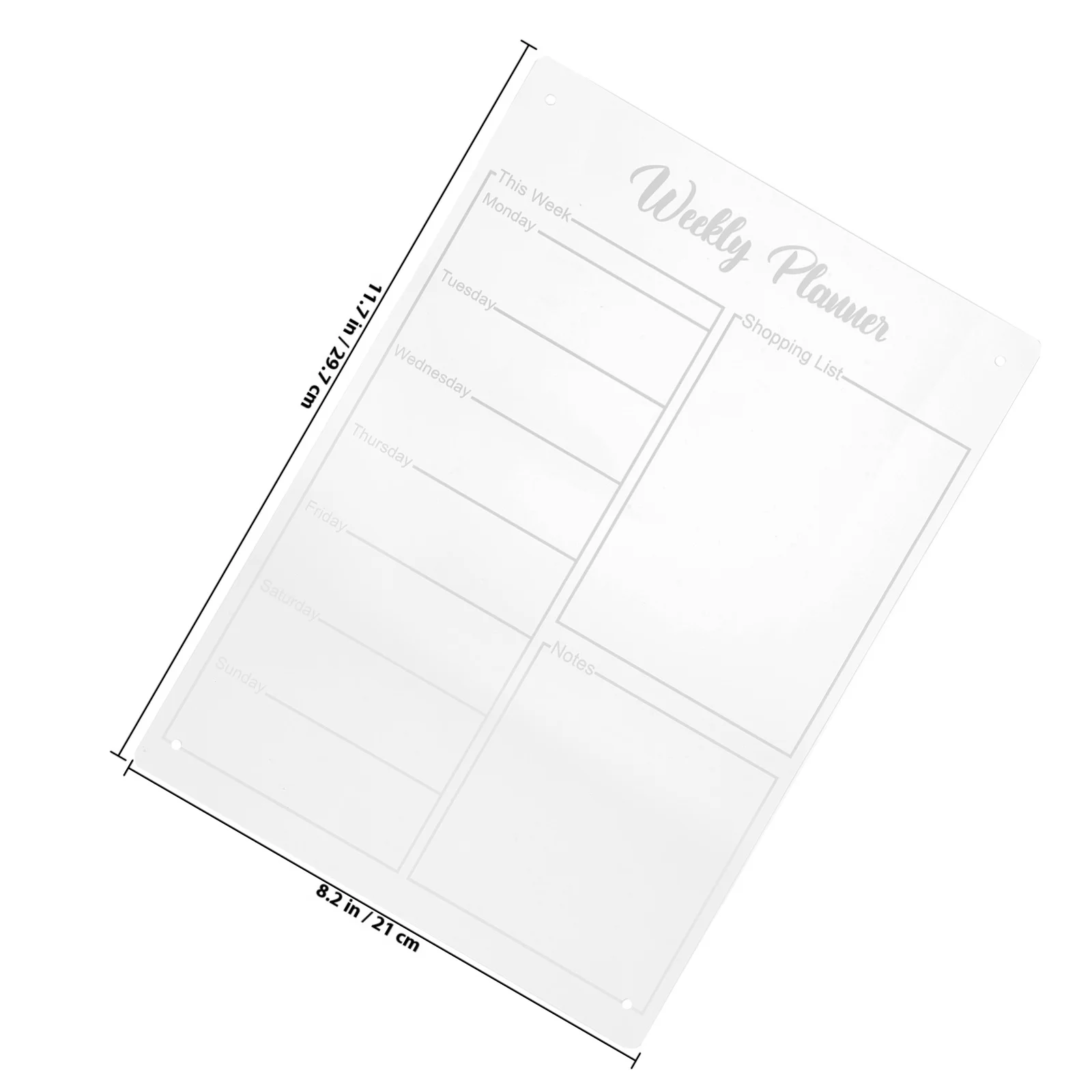 Lavagna magnetica in acrilico Agenda giornaliera Frigo Calendario settimanale Cancellabile a secco Lista delle cose da fare Blocco note Organizzatore per l'home office