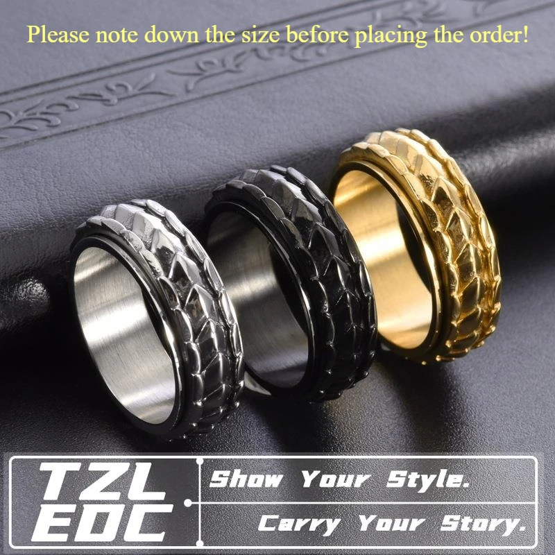 Titanium Steel Rotatable EDC Fidget Ring, Ratchet Finger Fidget Toy, Stress Relief Pocket Gadget, Adult Stress Release Hand Toy