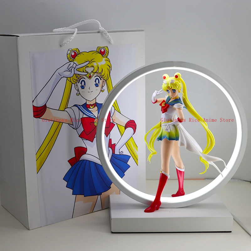 

Beautiful Girl Warrior Desk Lamp Anime Night Light Sailor Moon Handmade Co branded Surrounding Bedroom Ornament Accessories