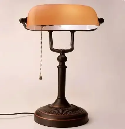 Retro classica table lamp orange frosted glass shade bank lamp living room bedroom bedside study hotel desk lamp