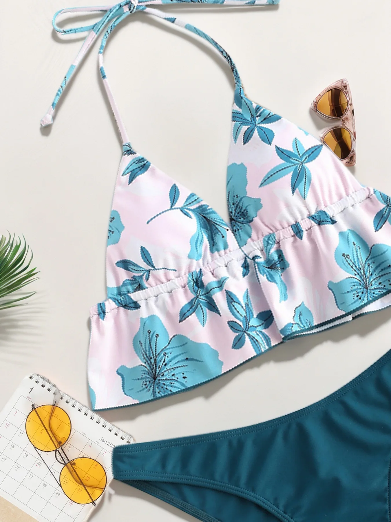 2025 New Sexy Bikini Set Floral Print Two-Piece Swimwear High Waist Swimsuit for Women Beach Vacation Beach Outfits Sexy Suits