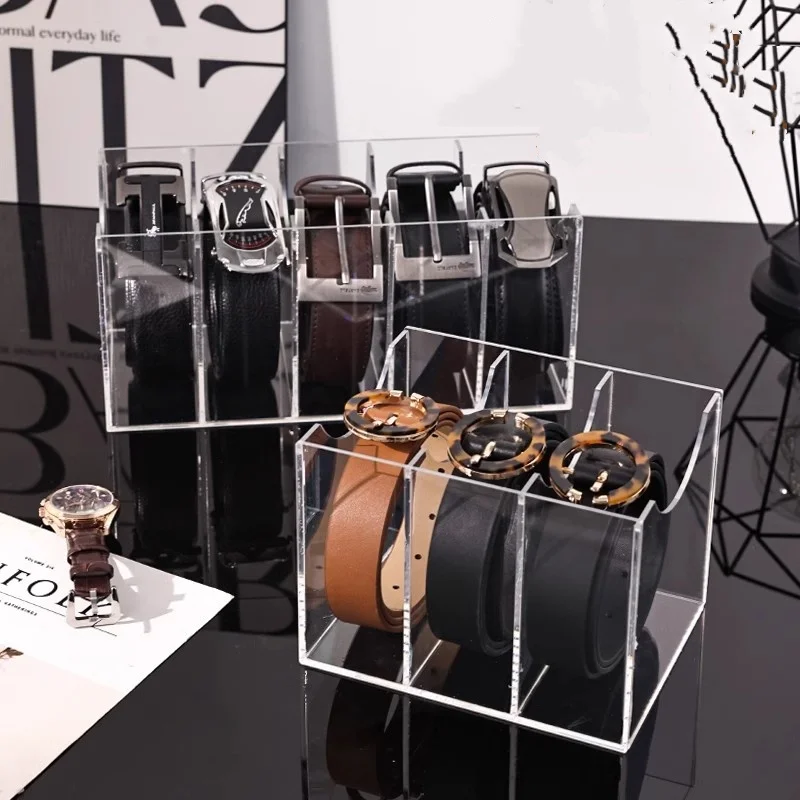 صناديق تنظيم حزام الشبكة 3/5/7، حامل تخزين حزام أكريليك للخزانة، حافظة عرض للربط، ربطة القوس فيونكة، رف تخزين الحزام والعرض