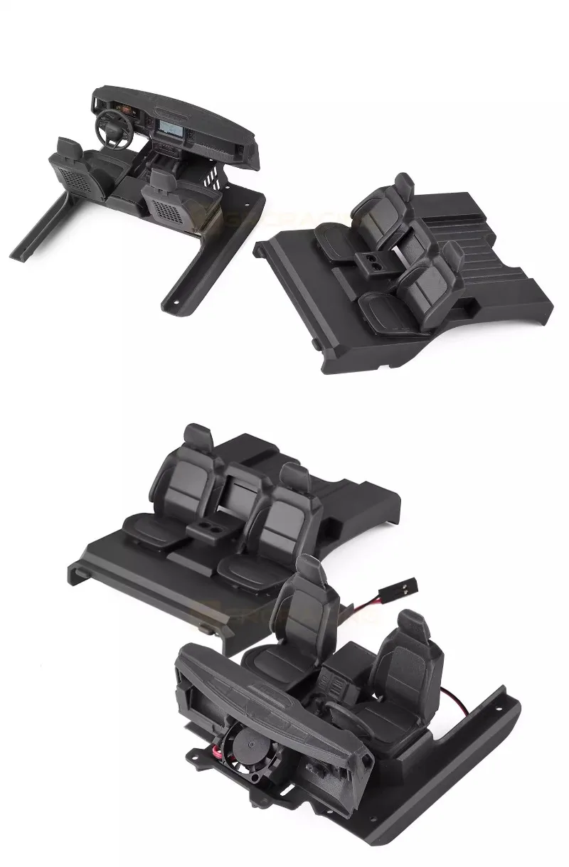 Siège de commande Central intérieur imprimé en 3D, avec ventilateur de refroidissement du moteur, pour voiture sur chenilles 1/18 RC Traxxas TRX4M Ford Fierce Horse Parts