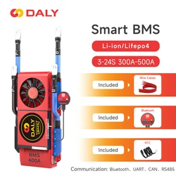 DALY SMART BMS 16S 48V Lifepo4 18650 4S słoneczne 12V 7S 24V 60V 72V 300A 400A 500A z puszką BT dla układu słonecznego