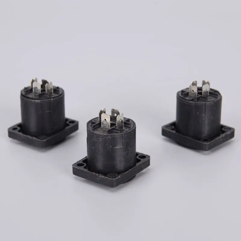 DX11 10 PCS 4 Pole Conductor Female Panel Mount 4 Pin Power Amplifier for for Head Ohm PCB Mount for Audio Loudspeaker