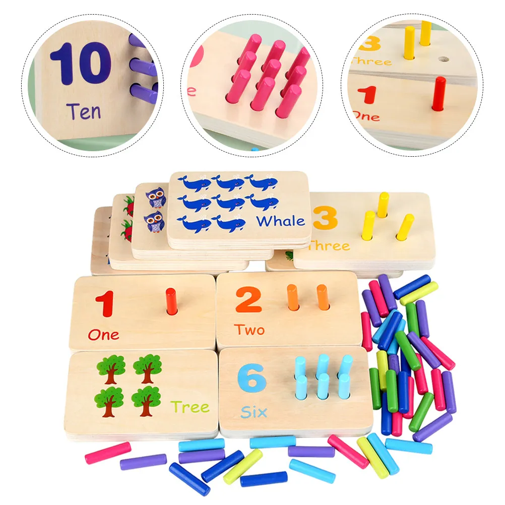 

1Set Montessori Sensory Educational Wooden Logical Thinking Colorful Sticks Kids Concentration Development Child Interactive