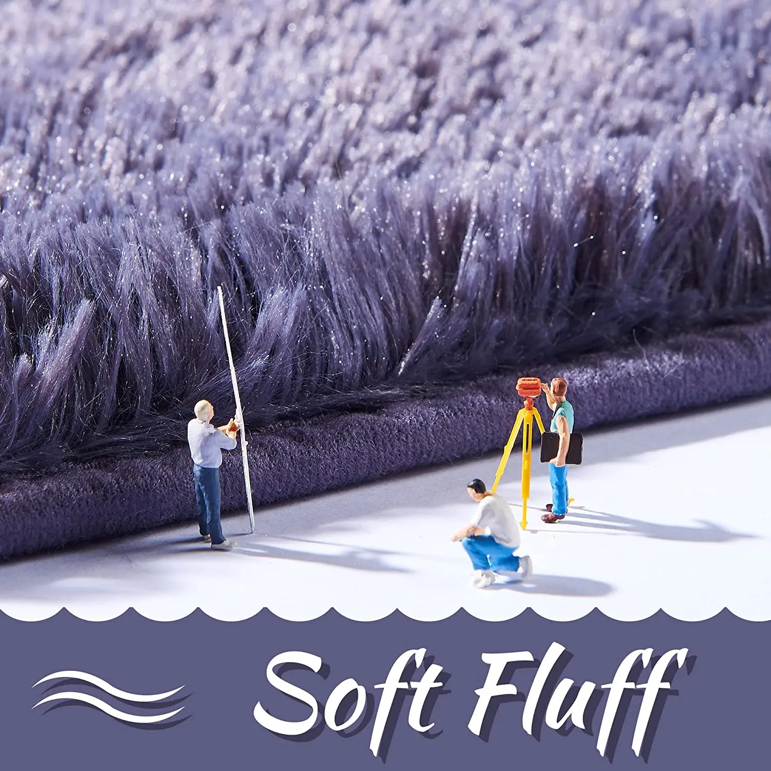Soft Fluffy Area Rug Shaggy Living Room Carpet Fuzzy Grey purple Rugs Anti-Skid Furry Comfy Bedroom Rugs Home Decor Floor Carpet