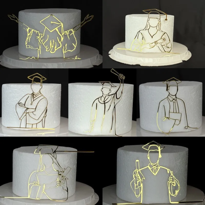 Doctorial Hat Graduation Party Cake Toppers Acrylic Congratulations Graduation for Students Graduation Party Cake Decorations