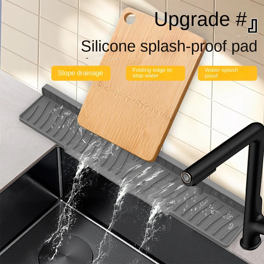 Tappetino di scarico in silicone portatile antiscivolo 45 cm allungabile lavello paraspruzzi accessori per rubinetti supporto per lavello da cucina arredamento per fattoria