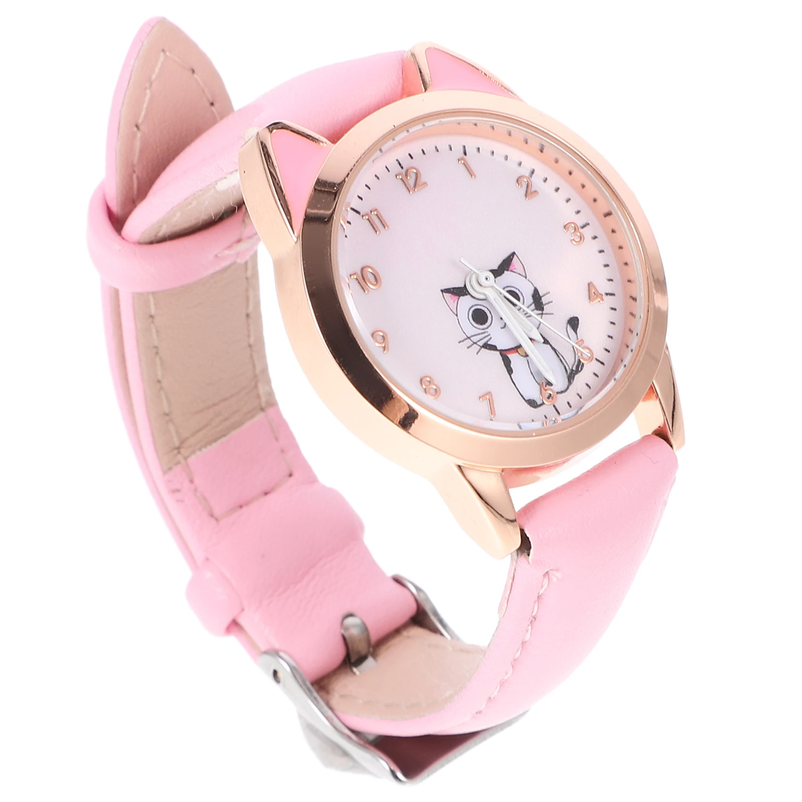 Reloj con forma de oreja de gato para niñas, relojes luminosos de dibujos animados, reloj de pulsera, regalo para niños