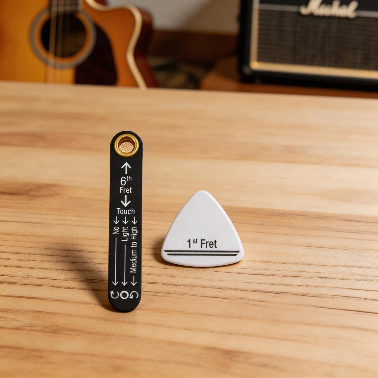 

Neck Relief Measuring Tool Set for Guitar and Bass Featuring Stainless Steel and Clear Permanent Measurement Markings