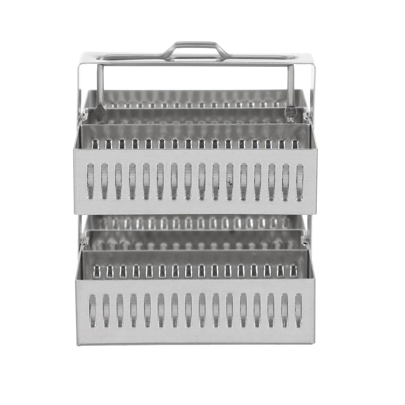 

30 Positions Glass Slides Rack Premium Material Safe Portable Stable Design Stainless Steel Microscope Slides Holder