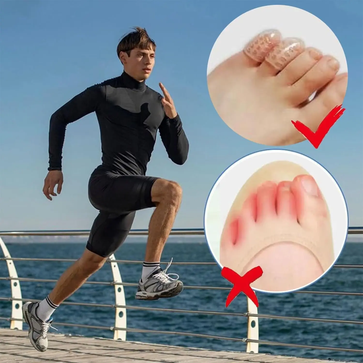 Silicone Toe Protectors – Soft Gel Toe Sleeves for Small Toes, Anti Friction Cushion Covers for Pinky Toe, Breathable Reusable Toe Guards for Walking Running Hiking – Clear, Men Women (30PCS)