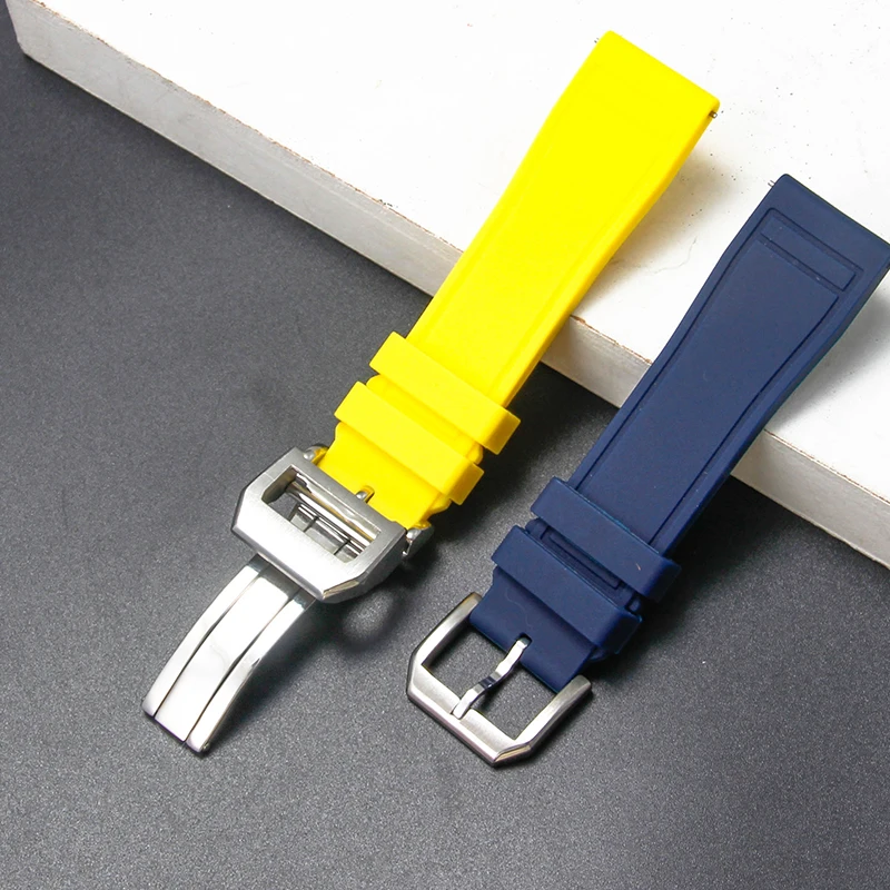 22 21 20mmfor IWC Pilot's Le Petit Prince Mark Exquisite Fluororubber Watchband with Solid Steel Buckle Multi-color Options