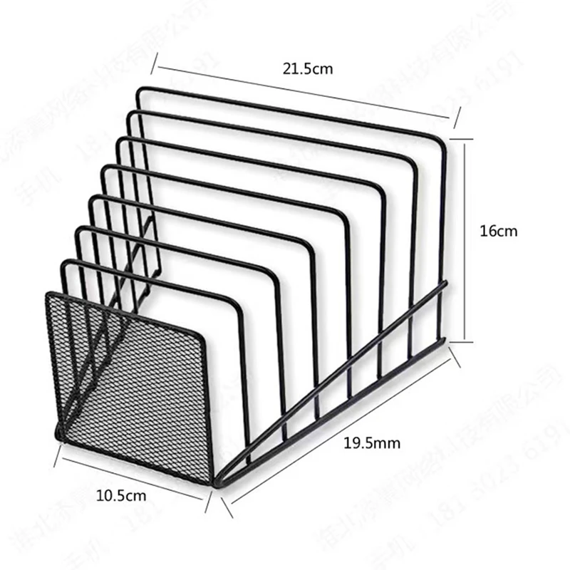 Top-2 Pack منظم ملفات متعدد الخطوات، فارز ملفات سطح المكتب المنحدر، شبكة سلكية معدنية، فارز حروف الملف، 7 أقسام