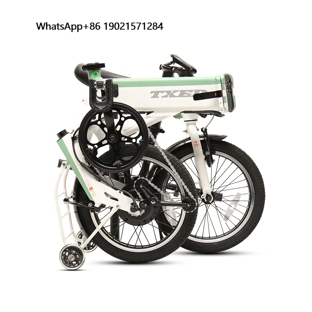 

TXED Folding Electric Bike Normal Tire 16 Inch Removable E Bike Battery 350W Motor Adult Electric Folding Bike