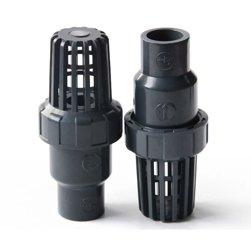 20~63mm UPVC Bottom Valve Piston Check Valve Water Pump Water Inlet Outlet Filter Aquarium Garden Home Watering Tube Fittings