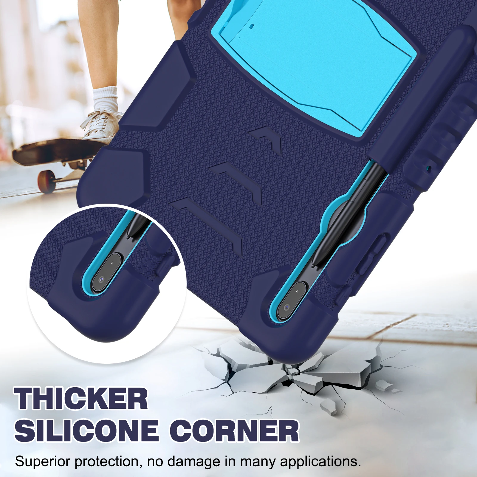 Stand Case For Samsung Galaxy Tab S8 S7 Plus FE SM-X800 X806 T970 T975 T976 T730 T733 T735 T736 12.4" Heavy Duty Anti-Slip Cover image 5