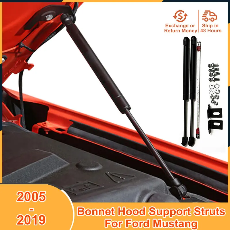 2005-2019 Bonnet Hood Support For Ford Mustang 2005 2006 2007 2008 2009 2010 2011 2012 2013 Accessories Lift Supports Strut Bars