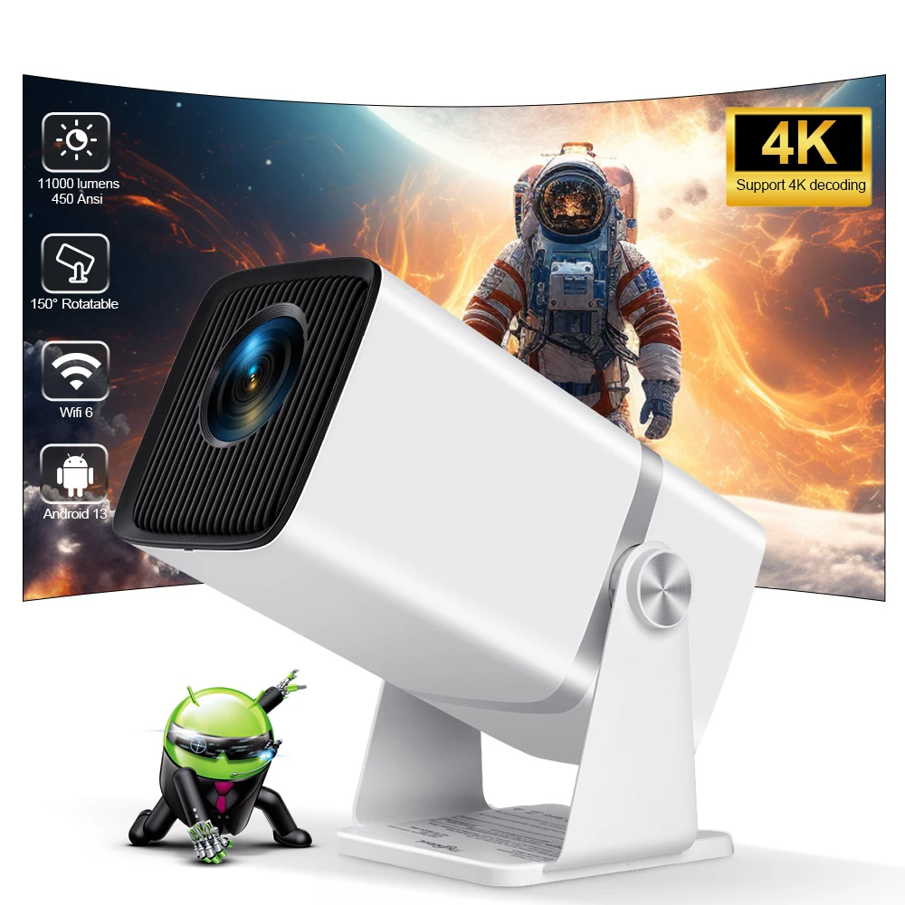 ThundeaL 4K Proyector Full HD FHD TD80W Android WiFi 3D Cine en casa TD80 Proyector de haz portátil Reunión Video Película PK HY320