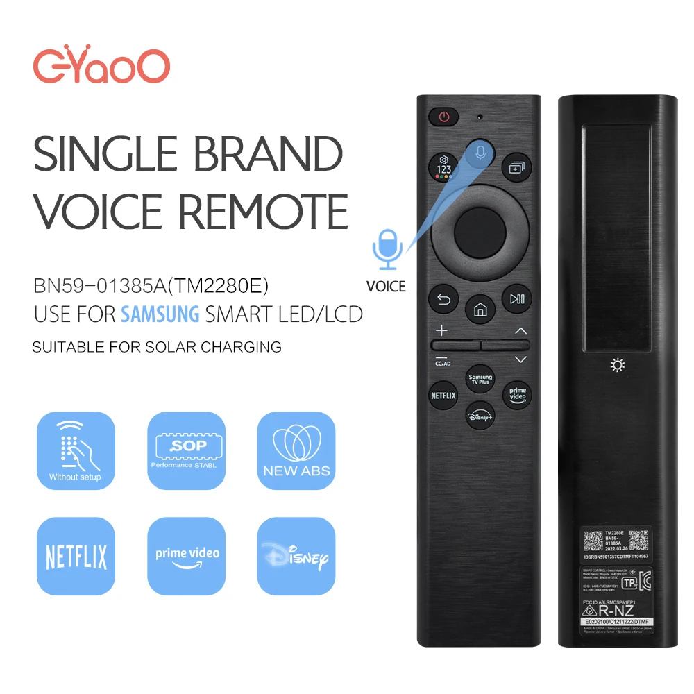 

BN59-01385A Голосовой пульт дистанционного управления на солнечной энергии для Samsung Smart TV BN59-01385A Подходит для контроллера серии Neo QLED Crystal UHD