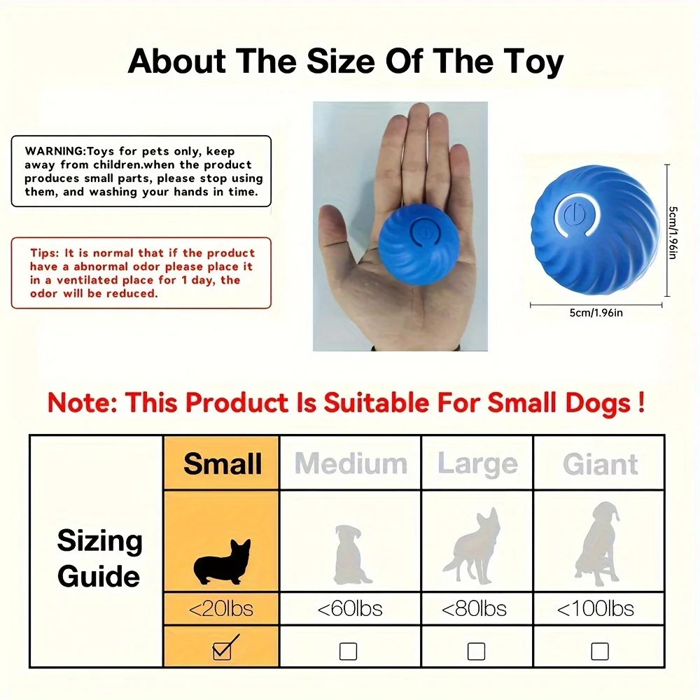 Interactive Dog Toy Ball Electronic Dog Toy Smart Moving Ball Automatic Jump Roll Ball for Puppy Cat Dog Product