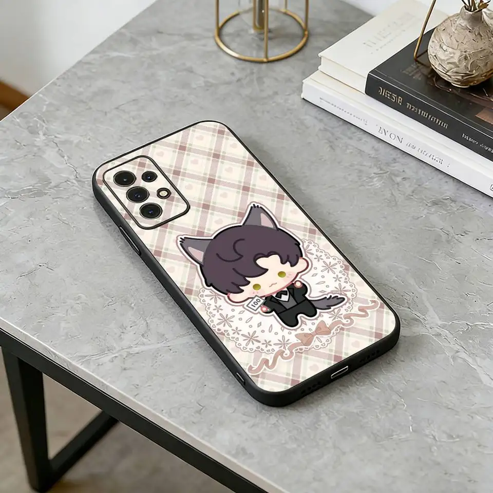 Funda de silicona suave negra con diseño de amor y Zayne de 'Love and Deepspace' para Samsung S25,S24,S21,S22,S23,S30,Ultra,S20,Plus,Fe 6