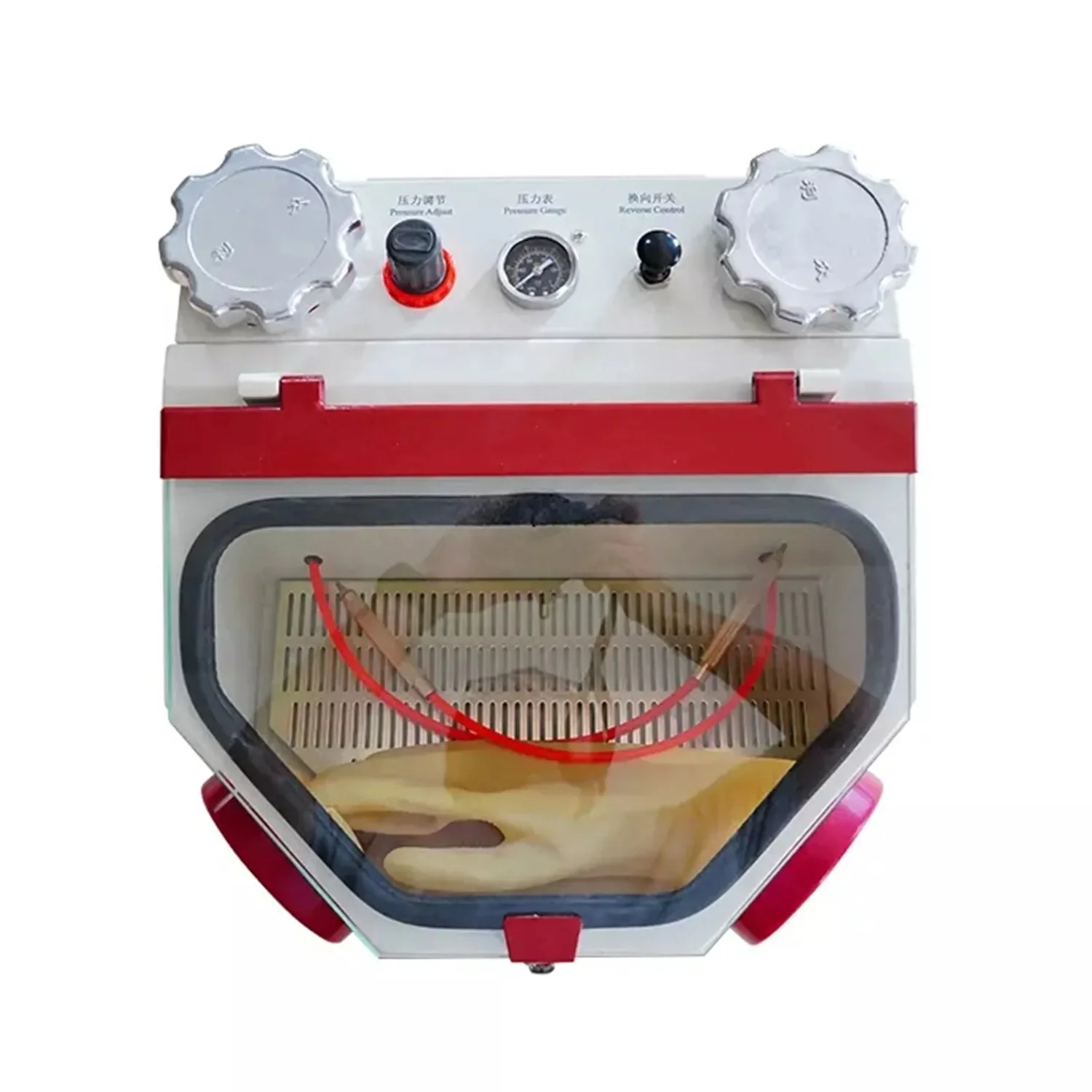 

Dental Lab Sandblasting Machine with LED Light and Large Viewing Window Sandblasting Device with Foot Pedals