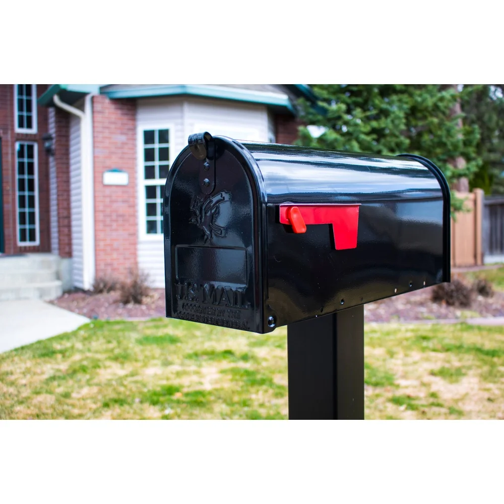 صندوق بريد متين من الفولاذ المجلفن متوسط الحجم ما بعد التركيب معتمد من USPS تصميم Curbside مقاوم للصدأ عرض عنوان سهل تمامًا
