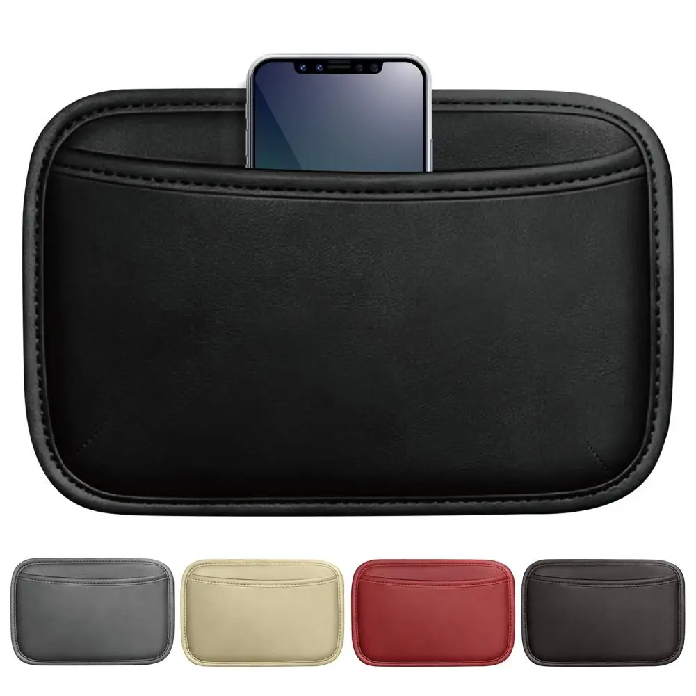 Spacious Storage Organizer Car Seat Side Pocket Organizer Leather Mini Storage Bag Vehicle Door Console Pen Phone for Documents