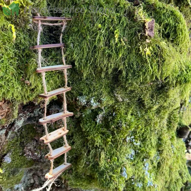※Wooden Fairy Bridge Rope Ladder, Mini Sized Home Garden Ornamentation Household Courtyard & Landscape, Latest Model