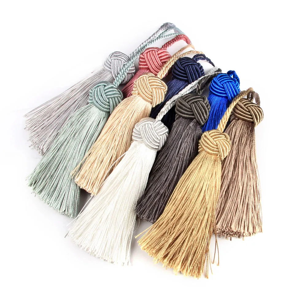 4Pcs Crafts Tassel Hanging Pendant Curtain Accessories Silk Fringe Thread Handmade DIY Sewing Decoration Key Tassels